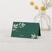 Sage & Emerald Leaves Elegant Wedding Write-In Plaatskaartje (Voorkant)