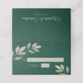 Sage & Emerald Leaves Wedding Write Boxes Plaatskaartje (Buitenkant ongevouwen)