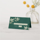 Sage & Emerald Leaves Wedding Write Boxes Plaatskaartje (Voorkant)
