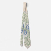Sage en Blue Organic Leafy Paisley Swirls Stropdas (Achterkant)