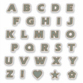 Sage en Bronze Capital Letters Alphabet Monogram Sticker (Voorkant)
