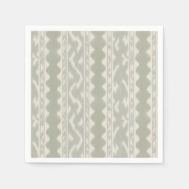 Sage en Crème Ikat, Coastale Bar Print Servet