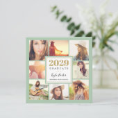 Sage en goud | 8 Fotoplein-gradustrie Aankondiging (Staand voorkant)