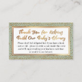 Sage en Gouden Confetti Boek Aanvraag Invoegen Kaa Informatiekaartje (Achterkant)