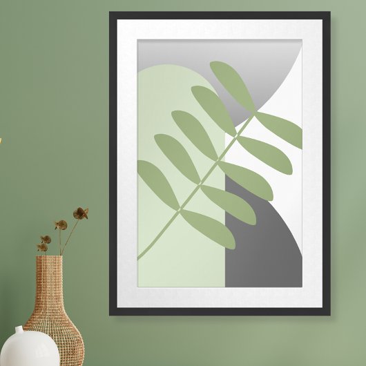 Sage en Grijs Botanisch unframed Poster