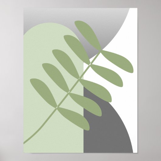 Sage en Grijs Botanisch unframed Poster (Voorkant)