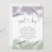 Sage en Lavendel Waterverf Geslacht onthullen Kaart (Voorkant)