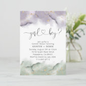 Sage en Lavendel Waterverf Geslacht onthullen Kaart (Staand voorkant)