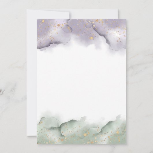 Sage en Lavendel Waterverf Geslacht onthullen Kaart (Achterkant)