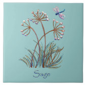 Sage en libellen tegeltje (Voorkant)