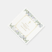 Sage en Lila Floral Baptism Christening Servet (Hoek)