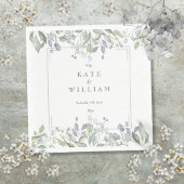 Sage en Lila Floral Geometrische Bruiloft Servet