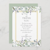 Sage en Lila Pasture Baby shower Dank u Gedicht Bedankkaart (Voorkant / Achterkant)