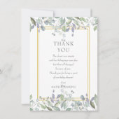 Sage en Lila Pasture Baby shower Dank u Gedicht Bedankkaart (Voorkant)