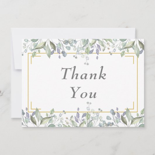 Sage en Lila Pasture Greenery Dank u Bedankkaart (Voorkant)