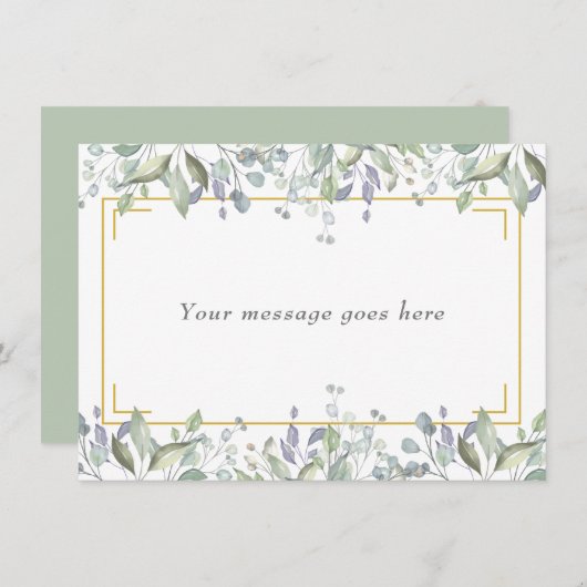Sage en Lila Pasture Uw Bericht Kaart (Voorkant / Achterkant)