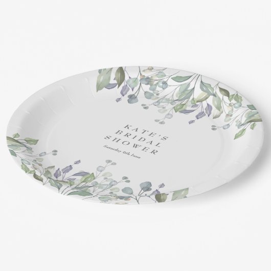 Sage en Lila Vrijgezellenfeest van Floral Papieren Bordje (Gekanteld)