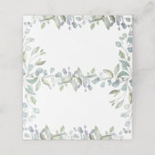 Sage en Lila Waterverf Floral Wedding Plaatskaartje (Buitenkant ongevouwen)
