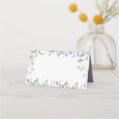 Sage en Lila Waterverf Floral Wedding Plaatskaartje (Achterkant)