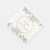 Sage en Lila Waterverf Floral Wedding Servet (Hoek)