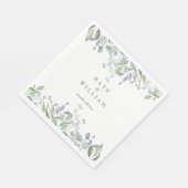 Sage en Lila Waterverf Greenery Floral Wedding Servet (Hoek)