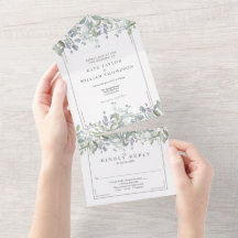 Sage En Lilac Bloemend Monogram Bruiloft