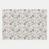 Sage- en olijfgroene EucalyptusWaterverf Inpakpapier Vel (Voorkant 3)