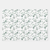 Sage- en olijfgroene EucalyptusWaterverf Inpakpapier Vel (Voorkant)