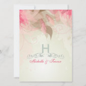 Sage- en roze formele huwelijksuitnodigingen kaart (Achterkant)