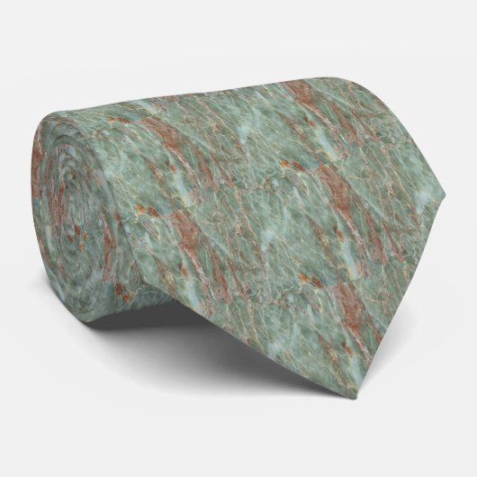 Sage en Rust Marble Stropdas (Opgerold)