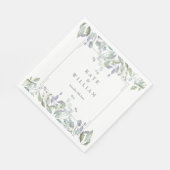 Sage en Sering Bloemige Geometrische Trouwdag Servet (Hoek)