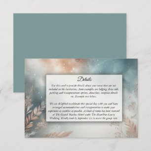 Sage en Terracotta Stardust Skies Bruiloft Informatiekaartje