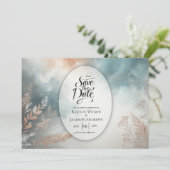 Sage en Terracotta Stardust Skies Bruiloft Save The Date (Staand voorkant)