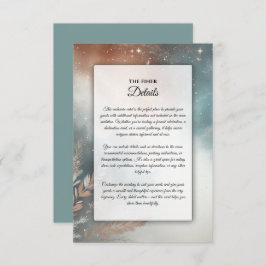 Sage en Terracotta Stardust Skies Wedding Informatiekaartje