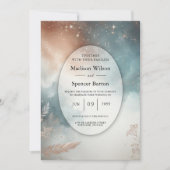 Sage en Terracotta Stardust Skies Wedding Kaart (Voorkant)