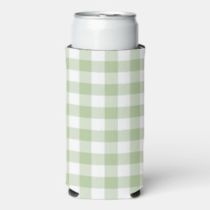 Sage en White Buffalo Plaid Gingham Seltzer Blikjeskoeler