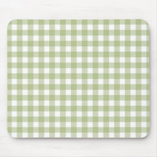Sage en White Gingham Muismat (Voorkant)