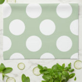 Sage en White Polka Dot Kitchen Towel Theedoek (Gevouwen)