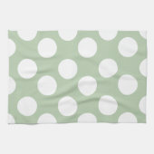 Sage en White Polka Dot Kitchen Towel Theedoek (Horizontaal)