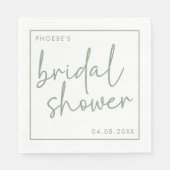 Sage en Wit Minimalistisch Script Vrijgezellenfees Servet (Voorkant)