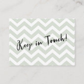 Sage en witte Chevron "adreswijziging" Kaart Visitekaartje (Achterkant)