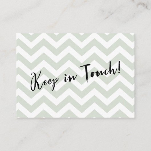Sage en witte Chevron "adreswijziging" Kaart Visitekaartje (Achterkant)