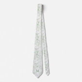 Sage en witte marmer met Diamond Monogram Stropdas (Voorkant)