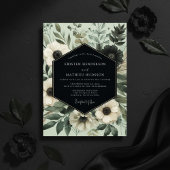 Sage Ethereal Botanical Wedding Kaart