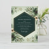 Sage Ethereal Bruiloftsbloei Kaart (Staand voorkant)
