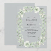 Sage Ethereal Garland Bruiloft Kaart (Voorkant / Achterkant)