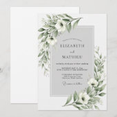 Sage Ethische Bloeiende Bruiloft Kaart (Voorkant / Achterkant)