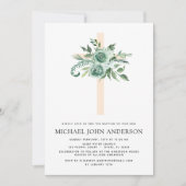 Sage Eucalyptus Baptism Greenery Cross Kaart (Voorkant)