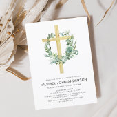 Sage Eucalyptus Baptisme Uitnodiging voor groen