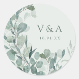 Sage Eucalyptus Bruiloft Sticker